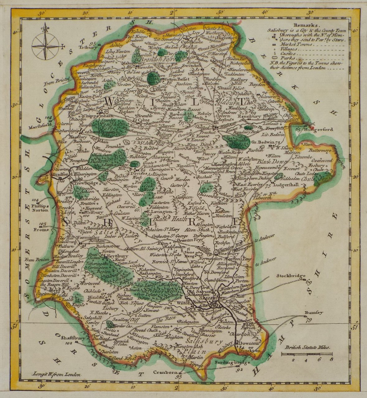 Map of Wiltshire - Kitchin-Gapper